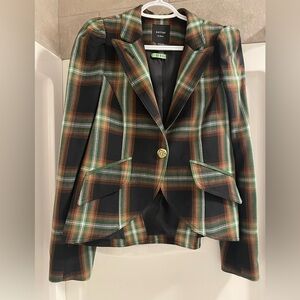 Smythe Plaid Blazer - Black, Green, Brown